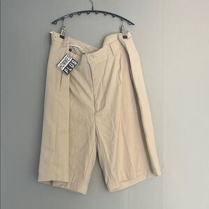 Men's Beige Flat Front Shorts Size 48